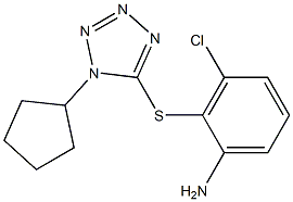 3-chloro-2-[(1-cyclopentyl-1H-1,2,3,4-tetrazol-5-yl)sulfanyl]aniline Struktur