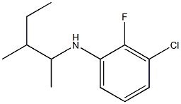 3-chloro-2-fluoro-N-(3-methylpentan-2-yl)aniline Struktur