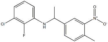 3-chloro-2-fluoro-N-[1-(4-methyl-3-nitrophenyl)ethyl]aniline Struktur