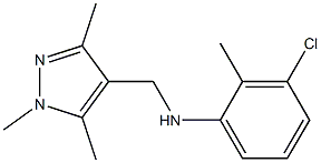 3-chloro-2-methyl-N-[(1,3,5-trimethyl-1H-pyrazol-4-yl)methyl]aniline Struktur