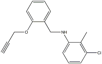 3-chloro-2-methyl-N-{[2-(prop-2-yn-1-yloxy)phenyl]methyl}aniline Struktur