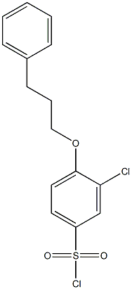 3-chloro-4-(3-phenylpropoxy)benzene-1-sulfonyl chloride Struktur