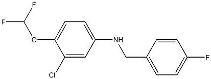 3-chloro-4-(difluoromethoxy)-N-[(4-fluorophenyl)methyl]aniline Struktur