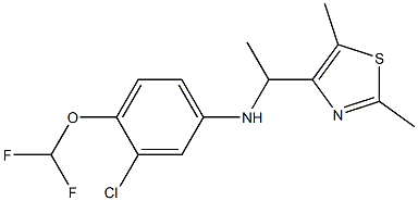 3-chloro-4-(difluoromethoxy)-N-[1-(2,5-dimethyl-1,3-thiazol-4-yl)ethyl]aniline Struktur