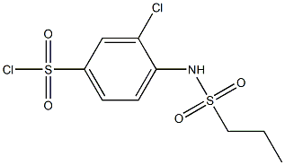 3-chloro-4-(propane-1-sulfonamido)benzene-1-sulfonyl chloride Struktur