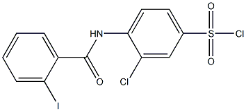 3-chloro-4-[(2-iodobenzene)amido]benzene-1-sulfonyl chloride Struktur