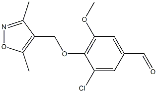 3-chloro-4-[(3,5-dimethyl-1,2-oxazol-4-yl)methoxy]-5-methoxybenzaldehyde Struktur