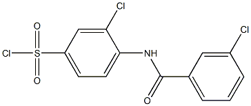 3-chloro-4-[(3-chlorobenzene)amido]benzene-1-sulfonyl chloride Struktur