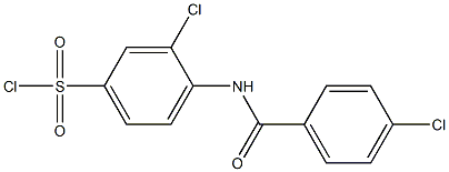 3-chloro-4-[(4-chlorobenzene)amido]benzene-1-sulfonyl chloride Struktur