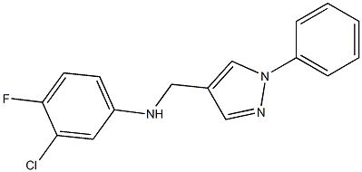 3-chloro-4-fluoro-N-[(1-phenyl-1H-pyrazol-4-yl)methyl]aniline Struktur