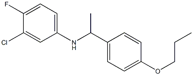 3-chloro-4-fluoro-N-[1-(4-propoxyphenyl)ethyl]aniline Struktur