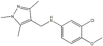 3-chloro-4-methoxy-N-[(1,3,5-trimethyl-1H-pyrazol-4-yl)methyl]aniline Struktur