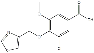 3-chloro-5-methoxy-4-(1,3-thiazol-4-ylmethoxy)benzoic acid Struktur