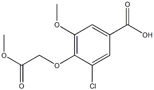 3-chloro-5-methoxy-4-(2-methoxy-2-oxoethoxy)benzoic acid Struktur