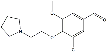 3-chloro-5-methoxy-4-[2-(pyrrolidin-1-yl)ethoxy]benzaldehyde Struktur