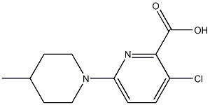 3-chloro-6-(4-methylpiperidin-1-yl)pyridine-2-carboxylic acid Struktur