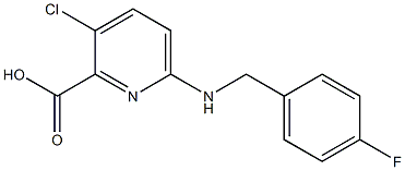 3-chloro-6-{[(4-fluorophenyl)methyl]amino}pyridine-2-carboxylic acid Struktur