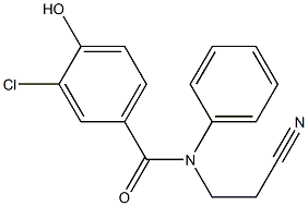 3-chloro-N-(2-cyanoethyl)-4-hydroxy-N-phenylbenzamide Struktur