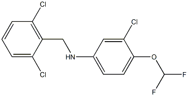 3-chloro-N-[(2,6-dichlorophenyl)methyl]-4-(difluoromethoxy)aniline Struktur