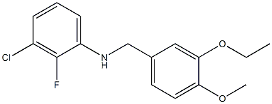 3-chloro-N-[(3-ethoxy-4-methoxyphenyl)methyl]-2-fluoroaniline Struktur