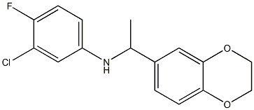 3-chloro-N-[1-(2,3-dihydro-1,4-benzodioxin-6-yl)ethyl]-4-fluoroaniline Struktur