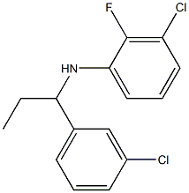 3-chloro-N-[1-(3-chlorophenyl)propyl]-2-fluoroaniline Struktur