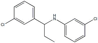 3-chloro-N-[1-(3-chlorophenyl)propyl]aniline Struktur