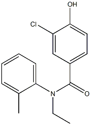 3-chloro-N-ethyl-4-hydroxy-N-(2-methylphenyl)benzamide Struktur