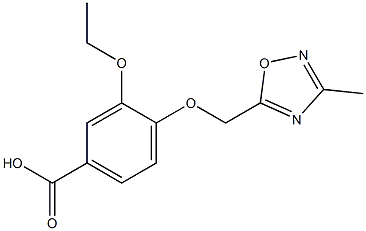 3-ethoxy-4-[(3-methyl-1,2,4-oxadiazol-5-yl)methoxy]benzoic acid Struktur