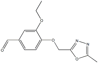 3-ethoxy-4-[(5-methyl-1,3,4-oxadiazol-2-yl)methoxy]benzaldehyde Struktur