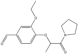 3-ethoxy-4-{[1-oxo-1-(pyrrolidin-1-yl)propan-2-yl]oxy}benzaldehyde Struktur