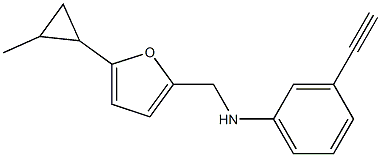 3-ethynyl-N-{[5-(2-methylcyclopropyl)furan-2-yl]methyl}aniline Struktur