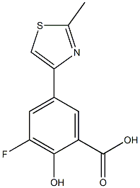 3-fluoro-2-hydroxy-5-(2-methyl-1,3-thiazol-4-yl)benzoic acid Struktur