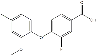 3-fluoro-4-(2-methoxy-4-methylphenoxy)benzoic acid Struktur