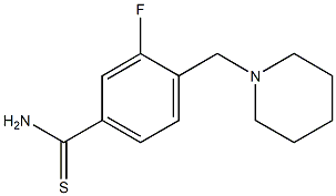 3-fluoro-4-(piperidin-1-ylmethyl)benzenecarbothioamide Struktur