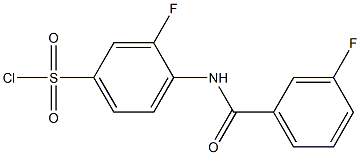 3-fluoro-4-[(3-fluorobenzene)amido]benzene-1-sulfonyl chloride Struktur