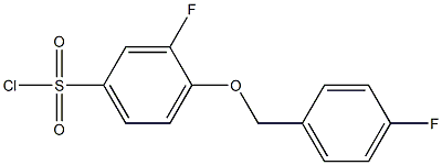 3-fluoro-4-[(4-fluorophenyl)methoxy]benzene-1-sulfonyl chloride Struktur