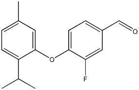 3-fluoro-4-[5-methyl-2-(propan-2-yl)phenoxy]benzaldehyde Struktur