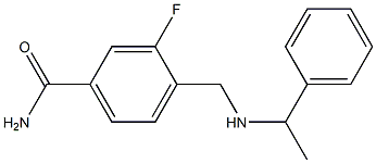 3-fluoro-4-{[(1-phenylethyl)amino]methyl}benzamide Struktur