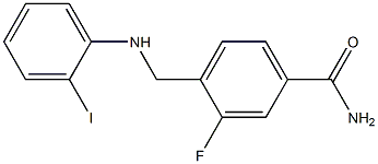 3-fluoro-4-{[(2-iodophenyl)amino]methyl}benzamide Struktur