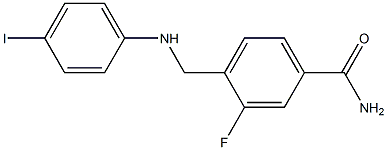 3-fluoro-4-{[(4-iodophenyl)amino]methyl}benzamide Struktur