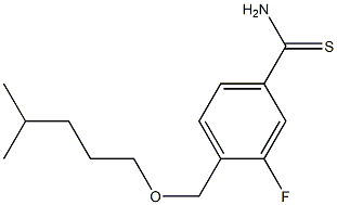 3-fluoro-4-{[(4-methylpentyl)oxy]methyl}benzene-1-carbothioamide Struktur