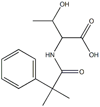 3-hydroxy-2-(2-methyl-2-phenylpropanamido)butanoic acid Struktur