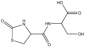 3-hydroxy-2-[(2-oxo-1,3-thiazolidin-4-yl)formamido]propanoic acid Struktur