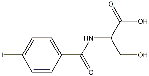 3-hydroxy-2-[(4-iodophenyl)formamido]propanoic acid Struktur