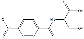 3-hydroxy-2-[(4-nitrobenzoyl)amino]propanoic acid Struktur