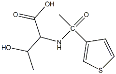 3-hydroxy-2-[1-(thiophen-3-yl)acetamido]butanoic acid Struktur