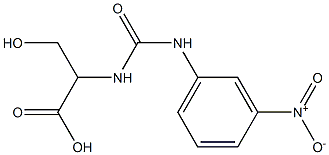 3-hydroxy-2-{[(3-nitrophenyl)carbamoyl]amino}propanoic acid Struktur