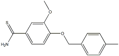 3-methoxy-4-[(4-methylphenyl)methoxy]benzene-1-carbothioamide Struktur