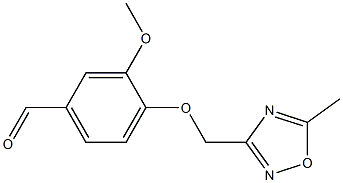 3-methoxy-4-[(5-methyl-1,2,4-oxadiazol-3-yl)methoxy]benzaldehyde Struktur